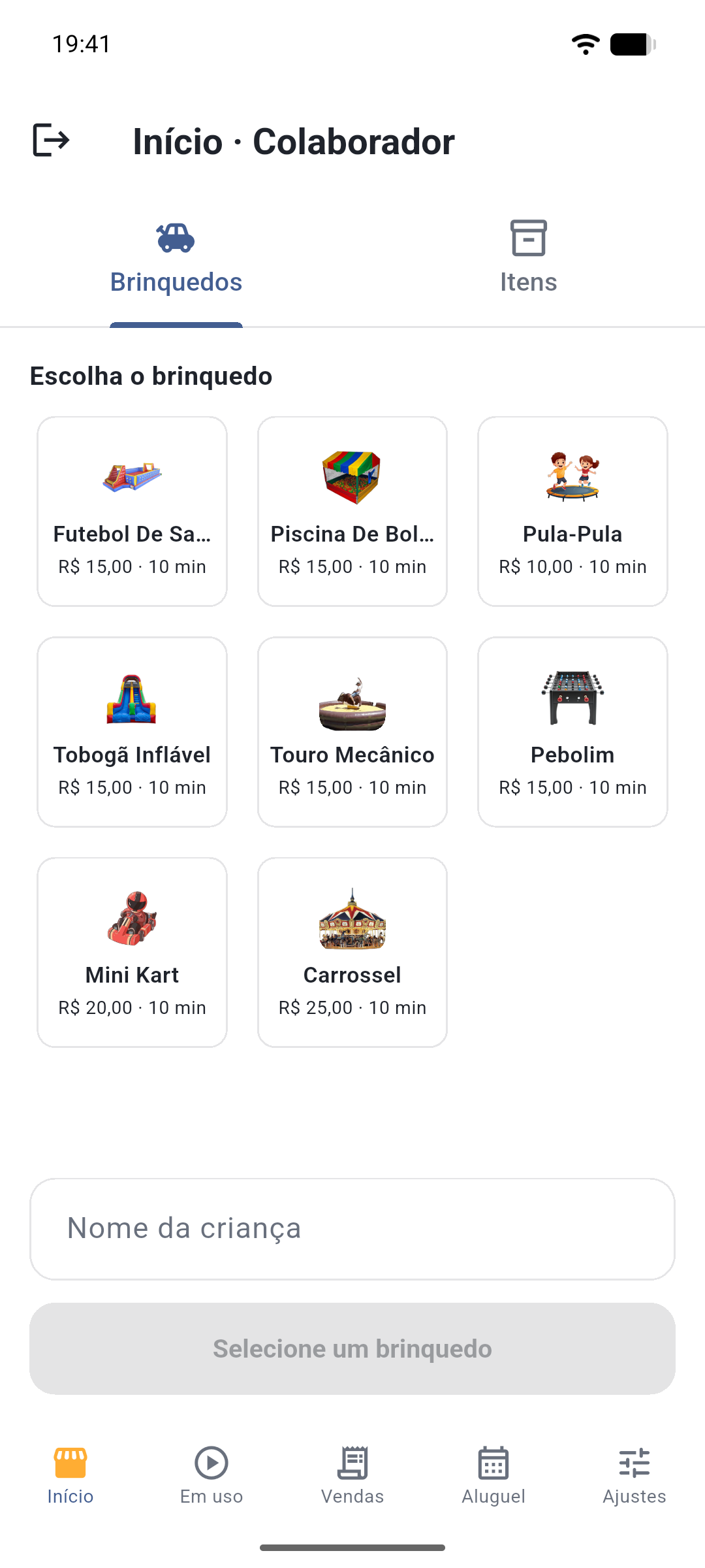 Tela inicial do aplicativo Play Joke em um iPhone